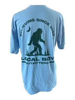 Local Boy Outfitters Bigfoot Sasquatch Graphic Tee 100% Cotton Light Blue